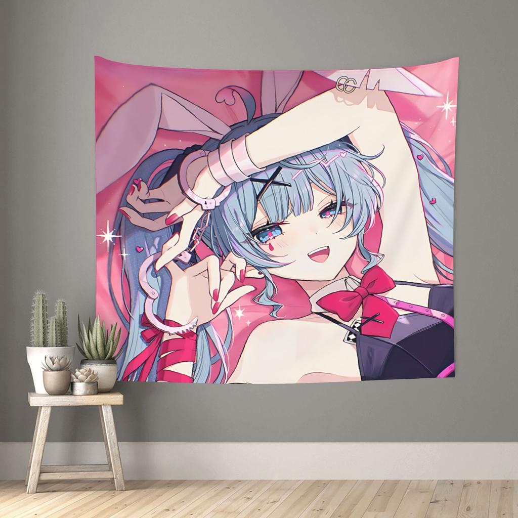 Hatsune Miku Cutecore Tapestry Wall Hanging Blanket Tapestry Home Decor Items Wall Decorations