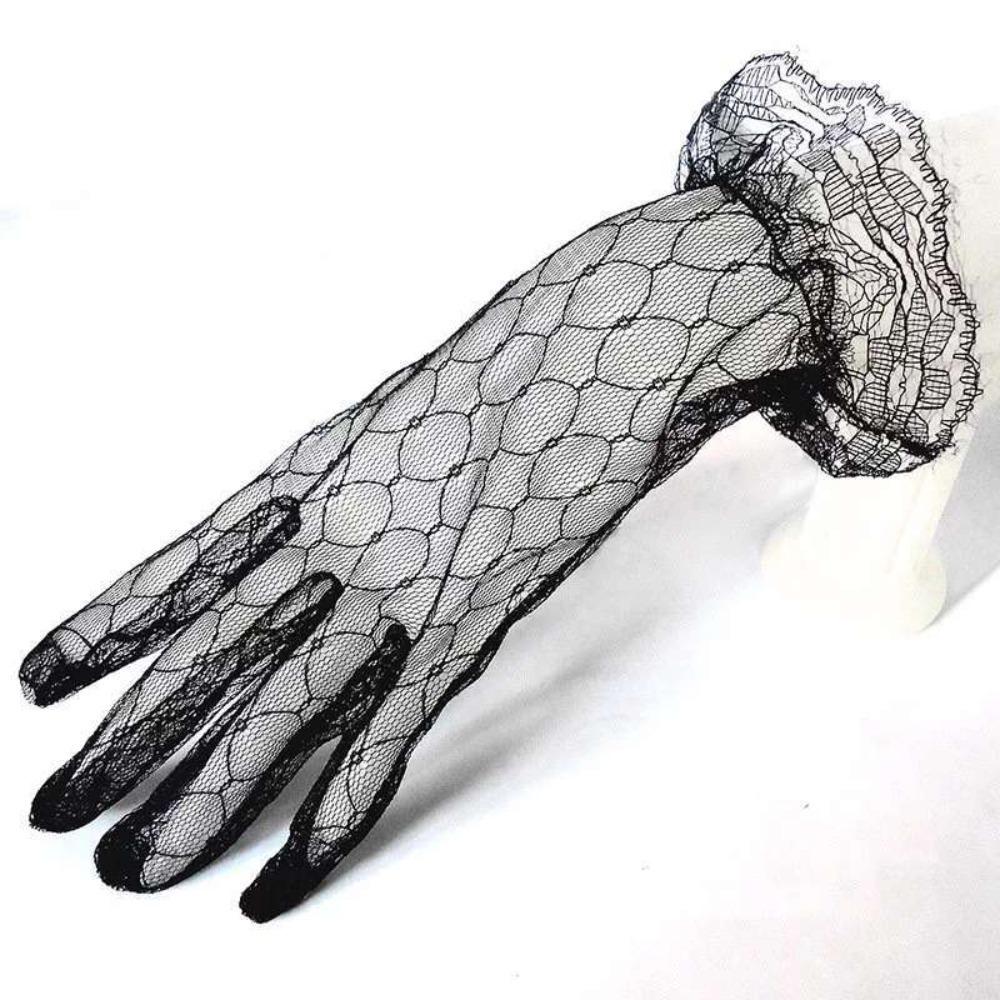 Short Dress Accessories Autumn Banquet Wedding Lace Gloves Thin Mittens Bridal Mesh Gloves