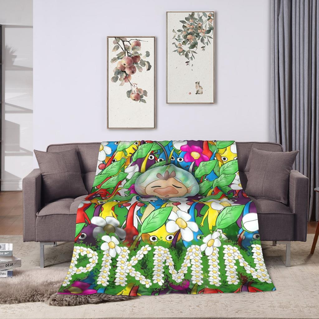 Pikmin Game Blanket  Super Soft Fluffy Plush Throw Blanket For Couch Bed Airplane Travel Flannel Bedspread Bed Cover