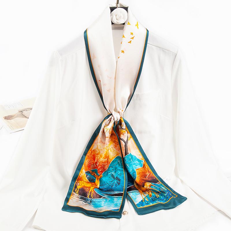 Korean Style Versatile Long Silk Ribbon Scarf