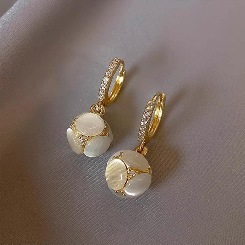 Luxury Natural Opal Earrings Temperament Crystal Drop Earrings for Mothers Day Gifts Women Jewelry NEW Korean Earrings
