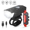 USB Rechargeable Bike Light Set Practical Bicycle-Front Headlight-and Back Taillight Easy to Install Cycling Accessories