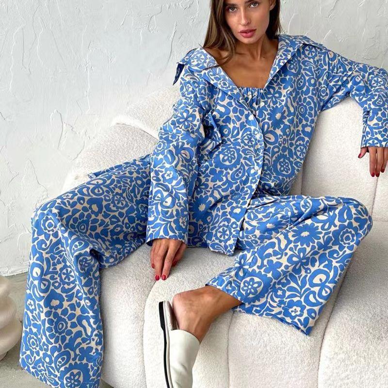 Western Style Print Shirts Tube Top Pants Three-Piece Suit Fashion Printed Three Piece Set