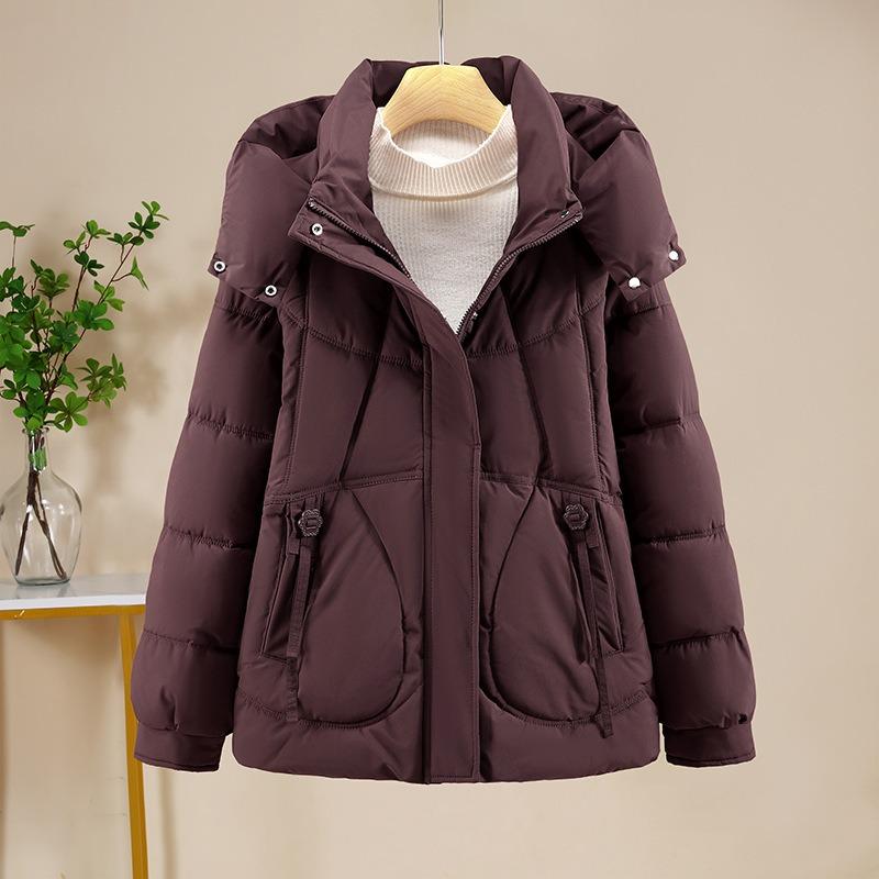 Plus size women's short hooded winter new cotton-padded jacket loose warm cotton-padded jacket top