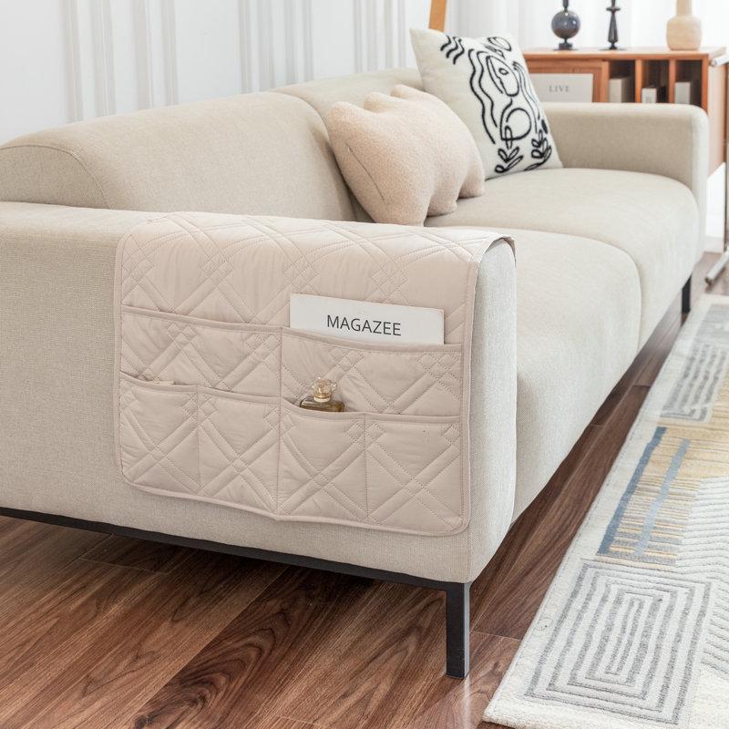 Uniwersalna ultradźwiękowo wytłaczana podkładka podłokietnika z miejscem do przechowywania na sofy nowoczesne minimalistyczne na każdą porę roku