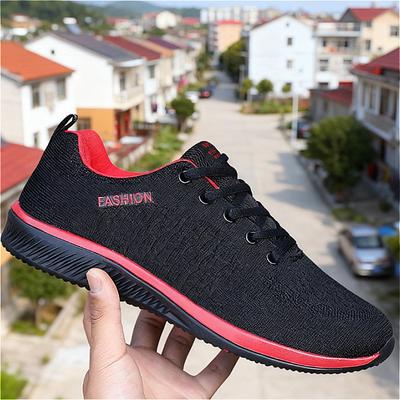 Men Running Walking Knit Shoes Fashion Casual Men Sneakers Solid Color Minimalist Breathable Athletic Lightweight Running Shoes
