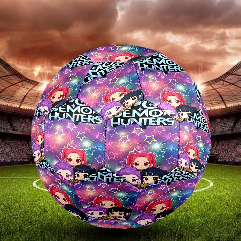 KPop Demon Hunters Print Size 5 Soccer Ball, Standard Match Football for Sports Game and Team Practice, Ideal Gift for Soccer Fans