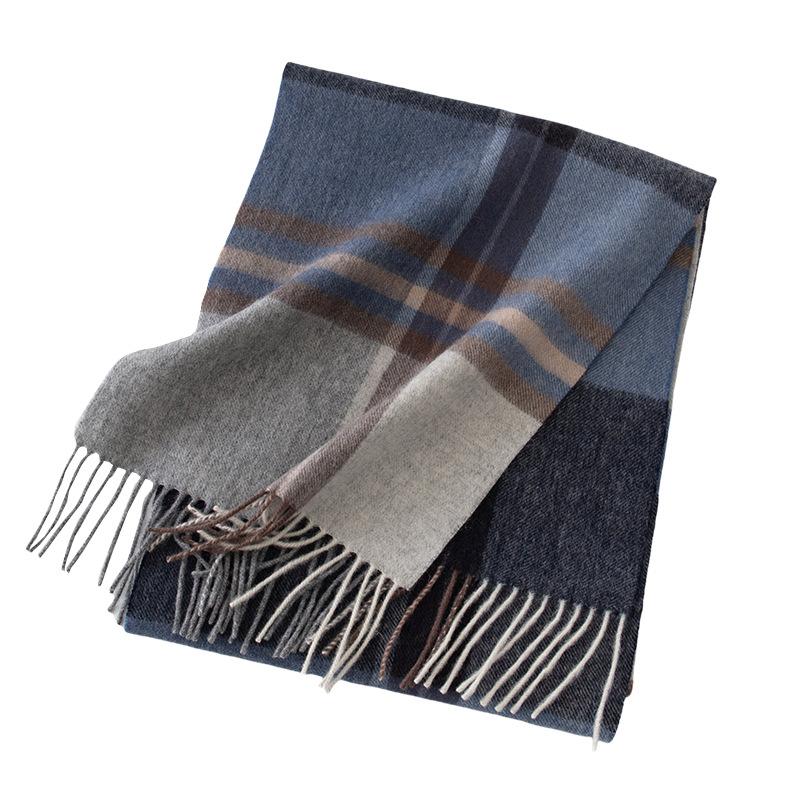 Szalik 100% Wełna Jesienno-Zimowy Ciepły Wszechstronny Szalik w Kratę Damski Wysokiej Jakości Zimowy Wełniany Czerwony Szalik