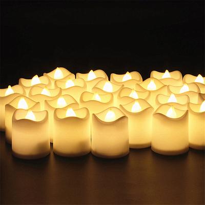 24/48 Stück Flammenlose Votivkerzen Elektrische Batteriebetriebene LED Teelichter Falsche Kerze Warmweiß für Hochzeitstisch Weihnachten