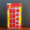 Heart-Shaped Chinese Flag Face Stickers: Small, Five-Star Red Flag Design for Kids