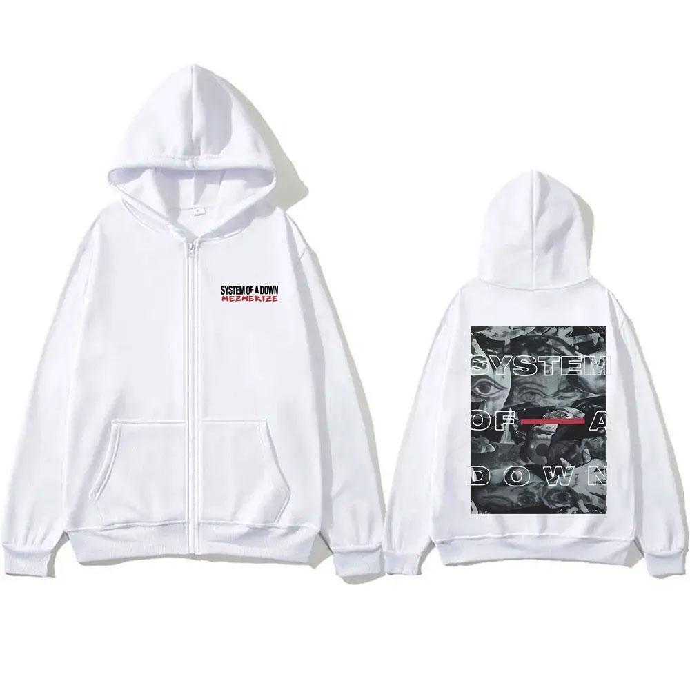 Rock Band System of A Down Mezmerize Grafik Reißverschluss Hoodie Herren 90er Alternative Metal Reißverschluss Kapuzenpullover Herren Übergroß Reißverschluss Jacke