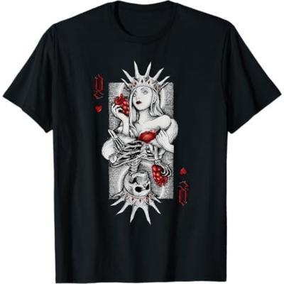 Costume Squelette Crâne Reine de Cœur Halloween Effrayant Carte T-shirt DT6 Hommes Femmes Débardeur Sweat à Capuche Noir