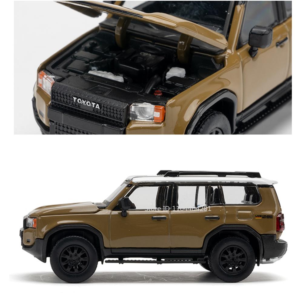 1:64 Toyota Land Cruiser 250 Porsche 911 GT3R Models Alloy Diecast Toys Car Hood Can Opened Metal Body Miniature Cars Kids Gifts