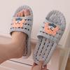 Fashion Smile Summer Non-slip Massage Flat Slippers Cartoon Bear Bathroom Leakage Slippers Unisex Injection-molded Shoes Casual Slippers