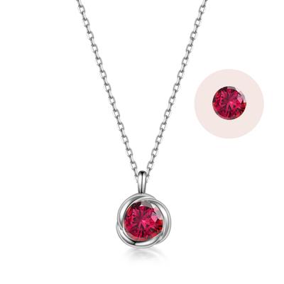 Ruby Necklace for July Female Top Silver Ruby For Women Daily Popular Gift [Free Bird] Women, Birthstone, Pendant, Red, Hypoallergenic, 925,