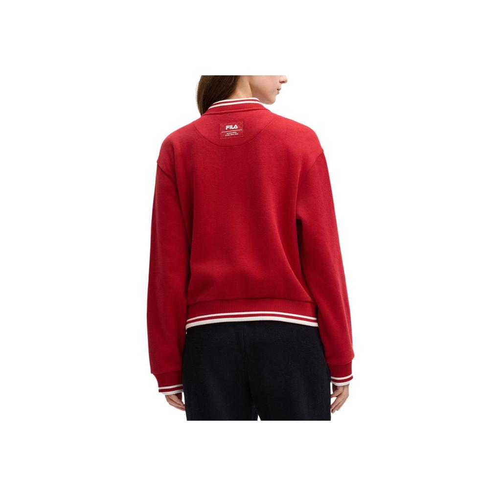 New FILA HERITAGE Baseball Jacket Women's Rhythmic Red F11W518508F-PK