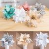Beautifully Crafted Poinsettia Glitter Artificial Flowers for Christmas Tree