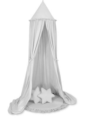 Set: Hanging Canopy for a Children's Room, Mat with a Ruffle, Pillows - Gray