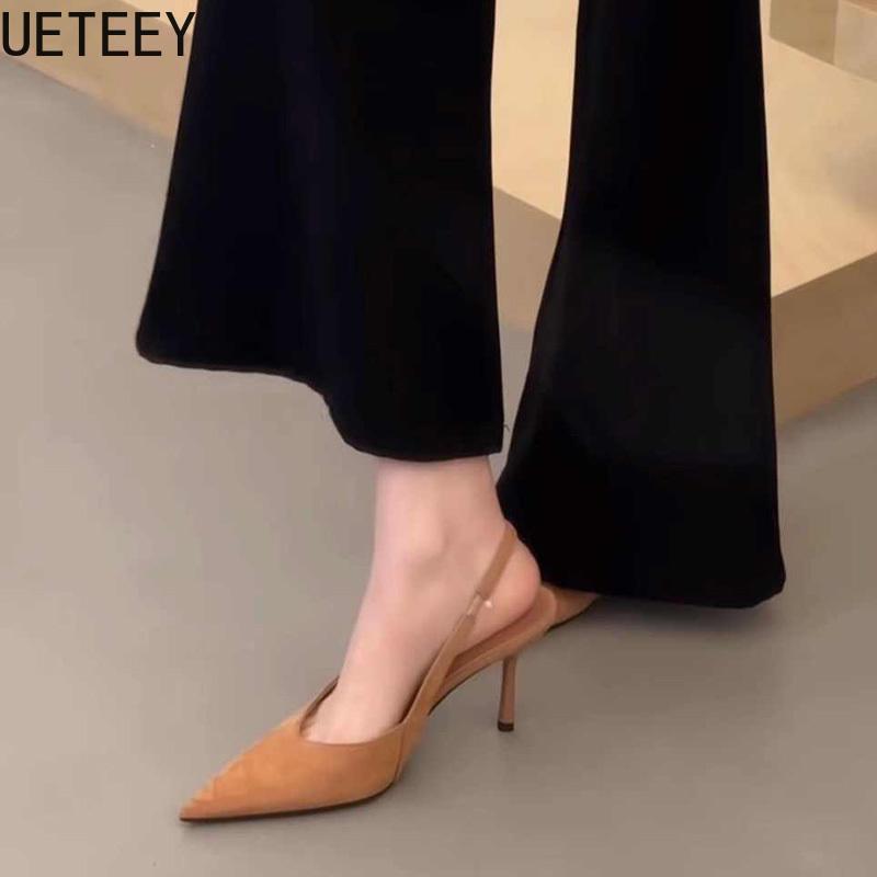 Fashion 2025 Summer Leopard High Heel Women Sandals Fashion Pointed Toe Shoes Design Style Banquet Party Sandals Shoes