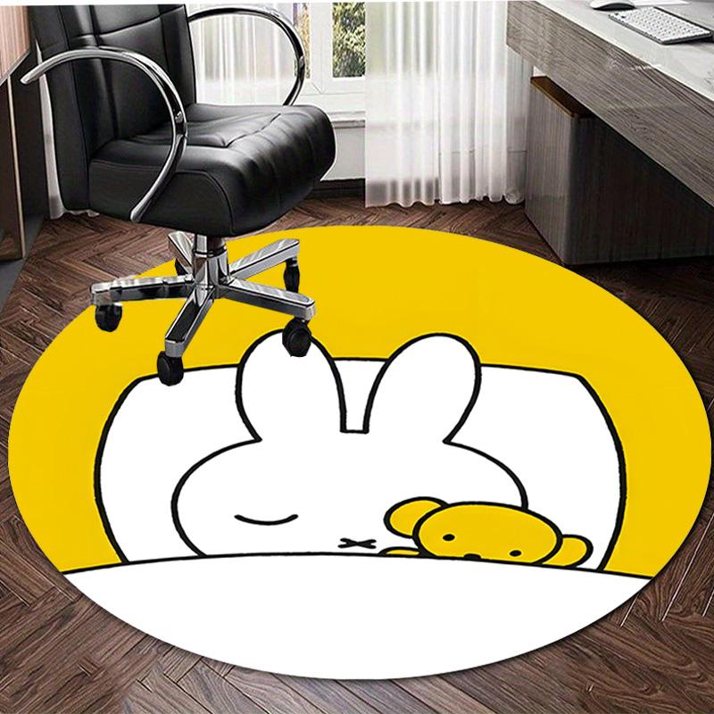 1pc Miffy4 Design Printed Area Round Carpet for Bedroom Living Room Home Decor Rugs Mat Non Slip Mat Rug for Bedside