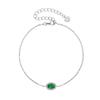 Silvere Glam A New Oval Emerald Bracelet From Europe And America, A Retro Feminine Jewelry S925 Sterling Silver Chain