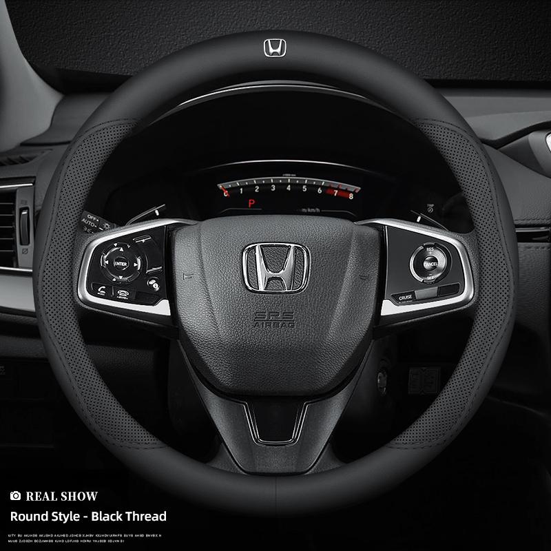 Breathable Leather Car Steering Wheel Cover Auto Accessories For Honda civic accord fit jazz pilot CRV odyssey passport city HRV