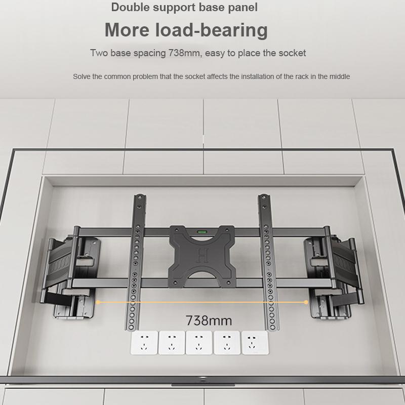 Full Motion TV Wall Mount for Most 32-75 Inch TV Swivel and Tilt Mount with Dual Articulating Arms Up To 154lbs VESA 600x400mm
