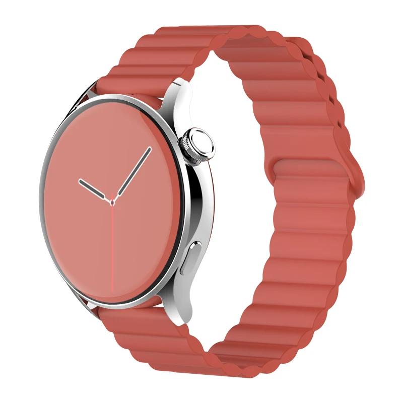 Silicone Magnetic Loop For Samsung Galaxy Watch 7 6 5 Pro 4 Classic Active Link Band Bracelet Huawei GT 2-2e 3-4 20mm 22mm Strap