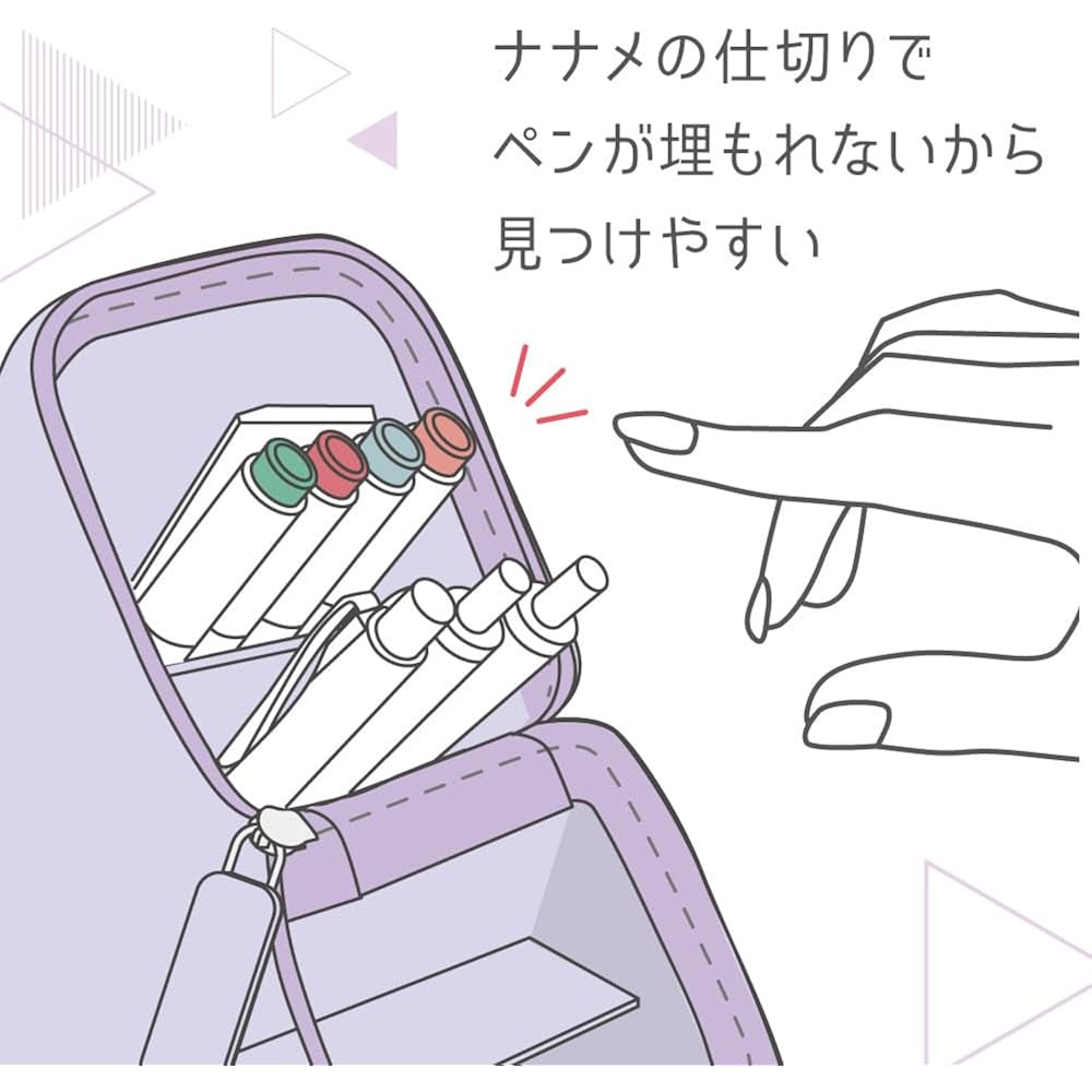 Sonic Pen Case Kakusta Portable Pen Holder with Wide Drawer Violet FD-2045-V