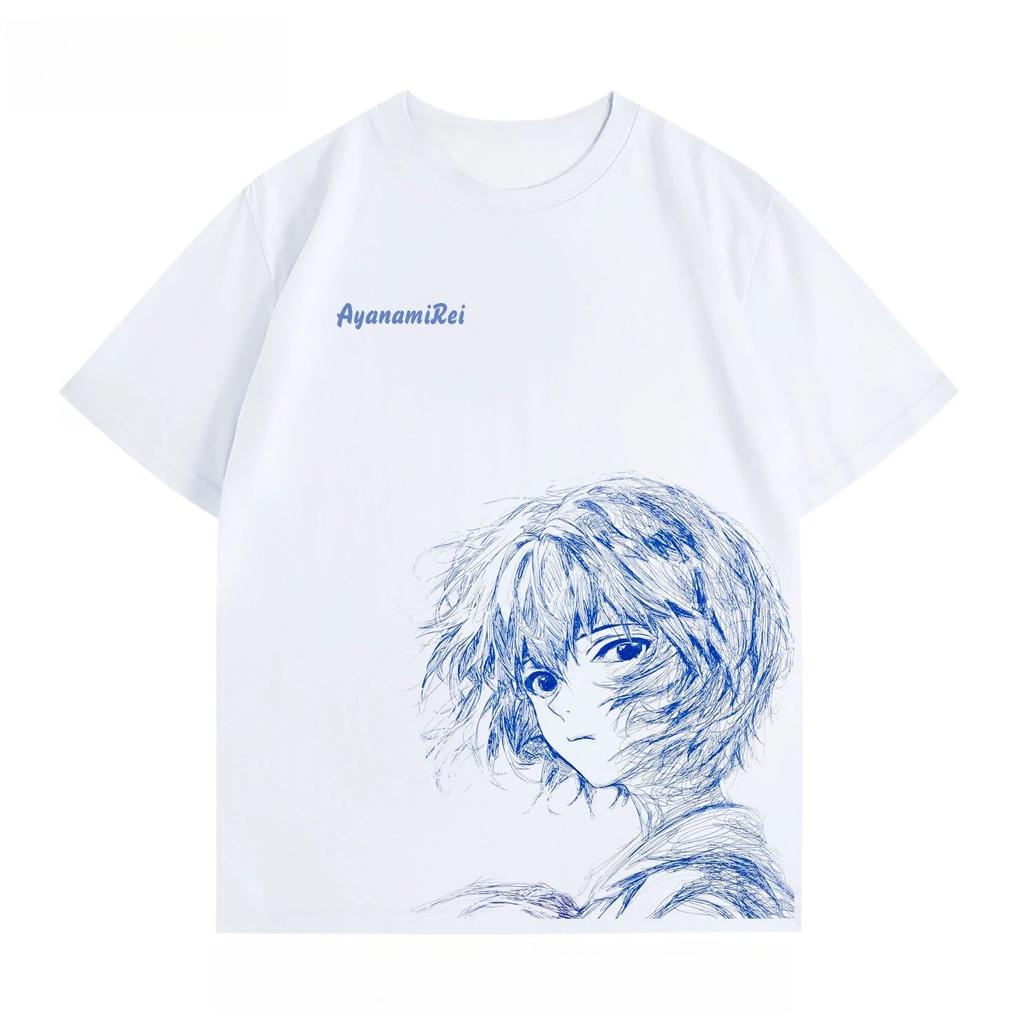 Neon Genesis Evangelion Asuka Langley Soryu Sketch Art Casual Oversized Anime Women And Men T-Shirt