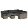 VidaXL Salon de Jardin avec Coussins 11 pcs, Canapés avec Pieds Réglables, Ensemble de Meubles d'Extérieur Patio Terrasse, 3250439