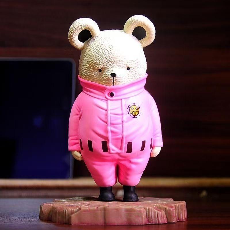 

Anime One Piece Cartoon GK Apologize Bepo Standing Figures Statue Doll Desk Ornaments Birthday Gift No box розовый