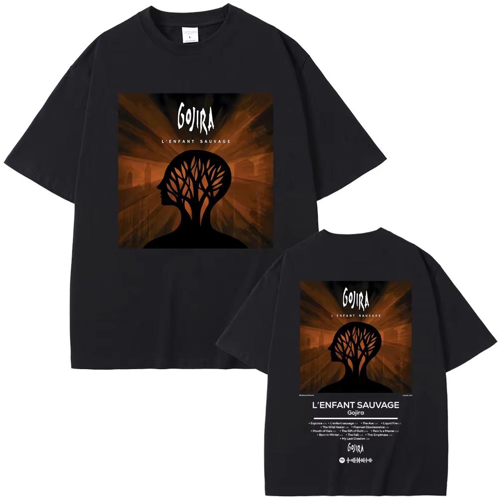 

France Metal Band Gojira LEnfant Sauvage Double Sided Print T Shirts Men Womens Vintage Rock Music Tshirt Male 90s Streetwear 2XL
