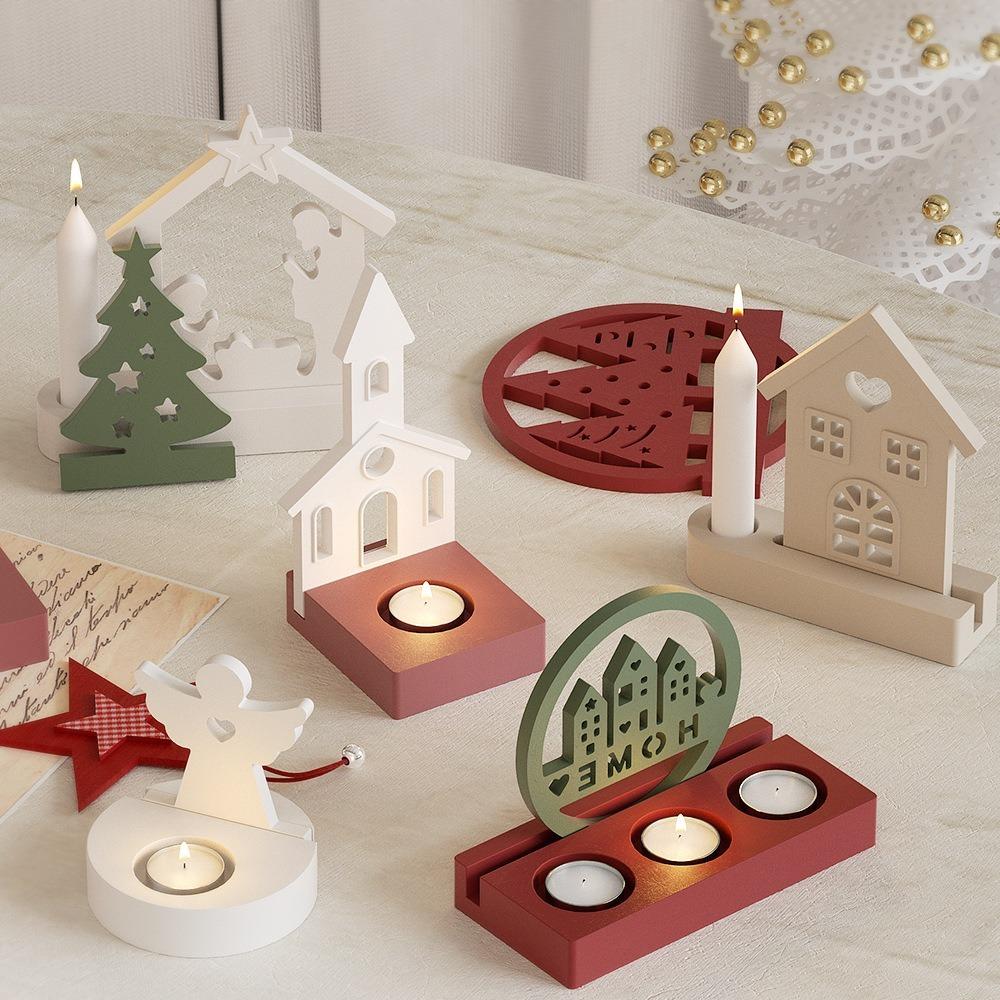 Christmas Ornaments Molds Silicone DIY Candle Holders Portable Jewelry Stand Casting Molds