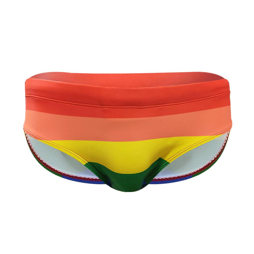 Men's Fashion Pride Day Swimming Briefs Low Waist Plus Size Summer Beach Wear