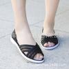 Flat Sandal Women Open Toe Lightweight Slip On Casual Summer Beach Shoes with Crisscross Strap Design and Flexible Sole