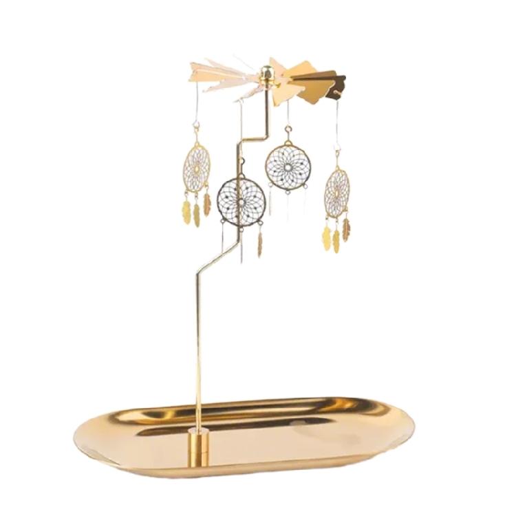 Unique Rotating Candle Holder Tray Dreamcatchers for Weddings and Home Decoration Reflect Light Beautifully