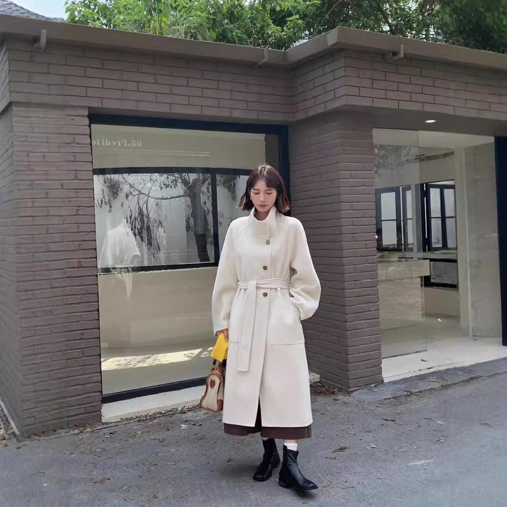 New style high-end cashmere coat women's daily commute eight o'clock woolen coat