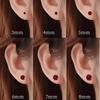 Beixi 925 Sterling Silver Red Garnet Cubic Zirconia Stud Earrings, 3-8mm, Various Sizes Available