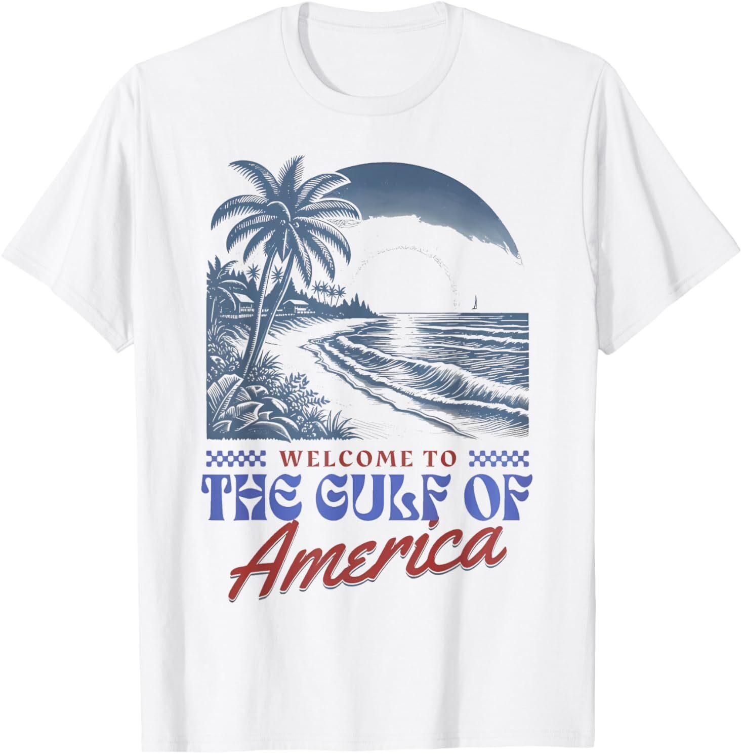 Welcome To Americas Gulf Retro Vintage Beach T-Shirt XXL