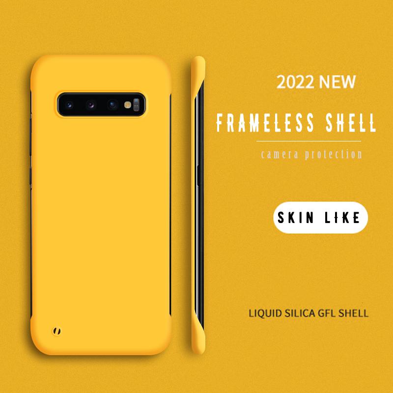 

Дизайнерский тонкий матовый чехол для телефона Samsung S24 S23 S22 S21 S20 FE S10 Plus Bumper Note 20 Ultra 10 Plus Classic Cases S10 жёлтый