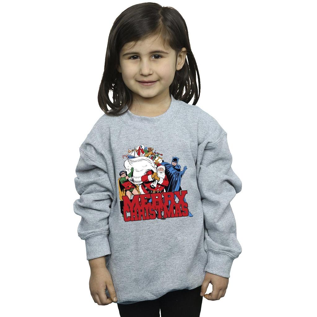 DC Comics Girls Batman Merry Christmas Comics Sweatshirt