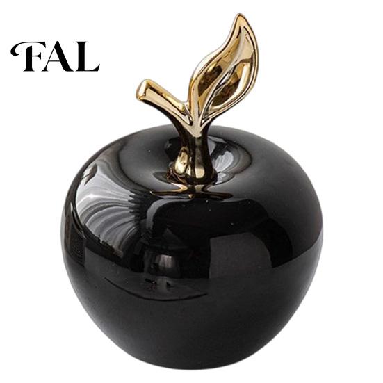 Elegant Living Room Table Ornaments Resin Apples Figurine with Leaf, Minimalist Fruit Ornament, Unique Gifts for Opening Ceremony Arts Crafts