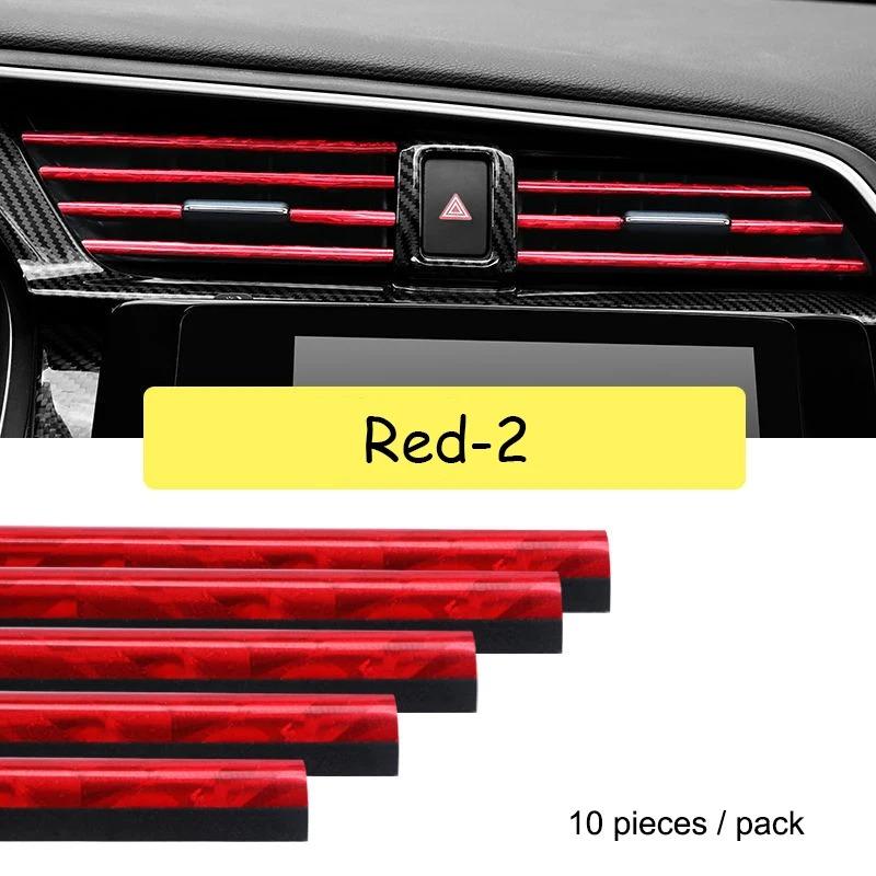 10 Pieces Car-styling Chrome Styling Moulding Car Air Vent Trim Strip Air Conditioner Outlet Grille Decoration U Shape