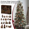 Christmas Village Advent Calendar with 2D Hanging Ornaments - Holiday Countdown