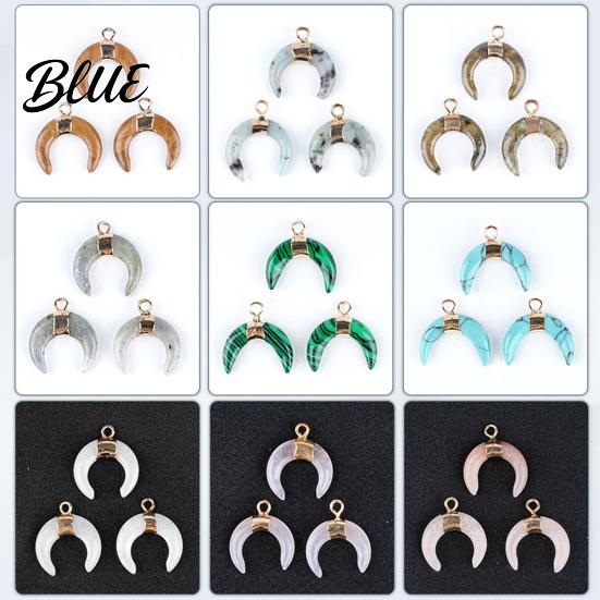 DIY Pendant Charm Gold-Plated Edging Crescent Horn Design Natural Imitation
