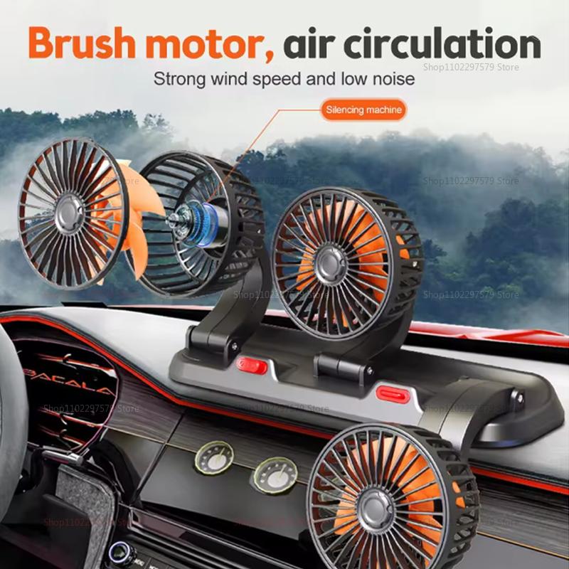 New Car Fan Cooling Electric Fan 360° Adjustable USB12V 24V Silent Air Cooler Suitable For Internal Ventilation of Automobiles