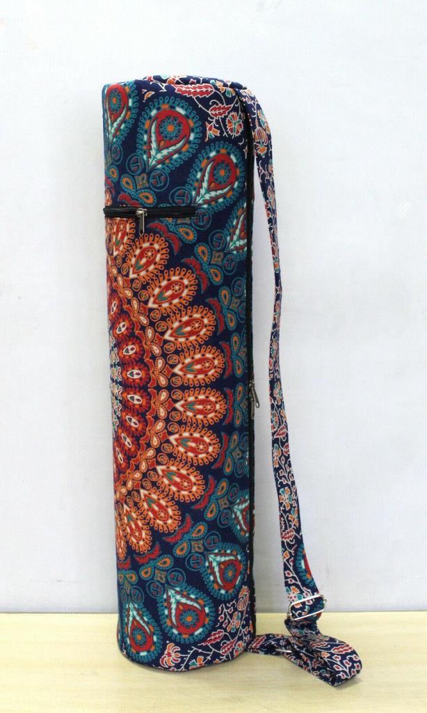 Multi Color Mandala Yoga Mat Bag Adjustable Strap, Indian Yoga Mat Bag, Handmade Sport Gym Bag, Carrier Bag, Pilates Bag, Fitness Bag