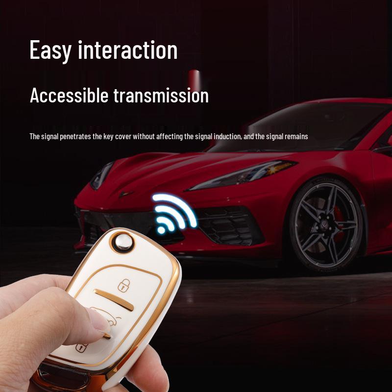 Schlüsseletui mit Goldrand für Citroen, Honda, Toyota, Dongfeng, Peugeot 308