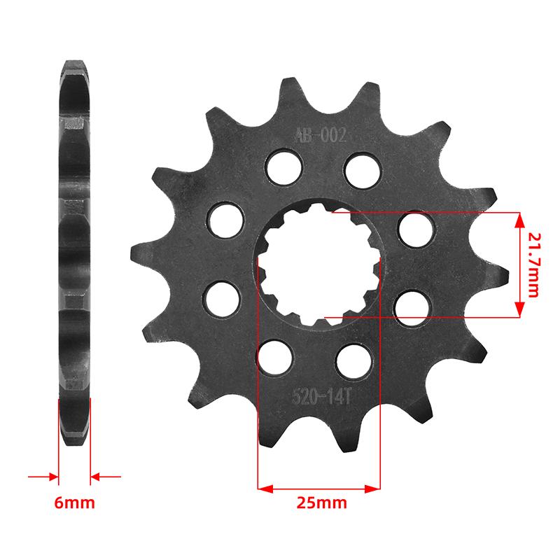520 14T 50T Motor Bike Front Rear Sprocket for Yamaha WR250 YZ250 WR400F WR426 WR450 front 14T